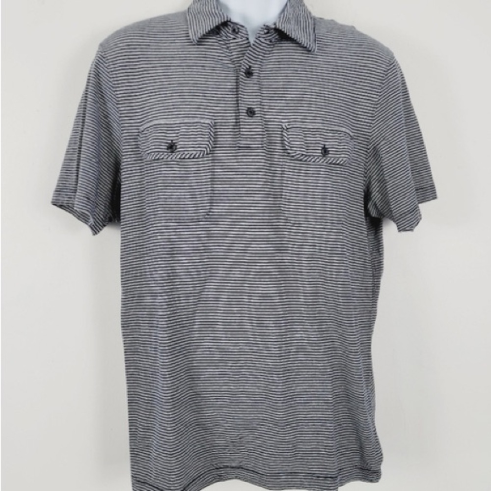 Michael Kors Monochrome Striped Polo